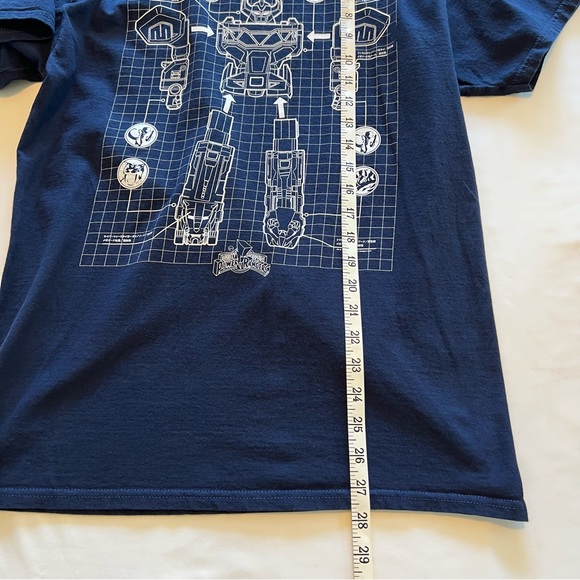 Power Rangers Megazord Assembly Blueprint Schematic T-Shirt Graphic Tee MEDIUM - Picture 8 of 8
